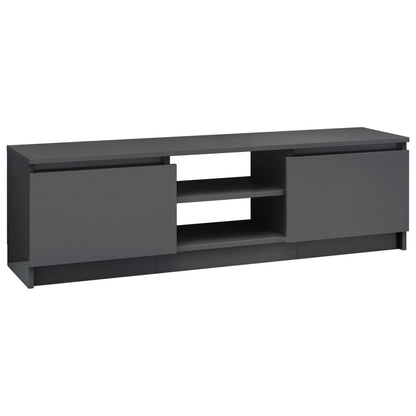 TV Cabinet High Gloss Grey 120x30x35.5 cm Chipboard