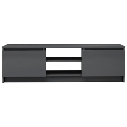 TV Cabinet High Gloss Grey 120x30x35.5 cm Chipboard