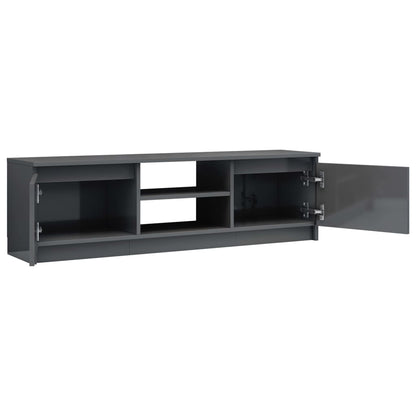 TV Cabinet High Gloss Grey 120x30x35.5 cm Chipboard