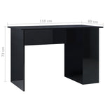 Desk High Gloss Black Chipboard