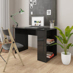 Desk High Gloss Black Chipboard
