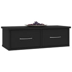 Wall-mounted Drawer Shelf Black  Chipboard