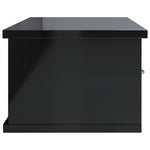Wall-mounted Drawer Shelf High Gloss Black Chipboard