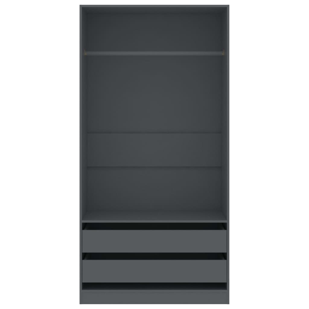 Wardrobe Grey 100x50x200 cm Chipboard