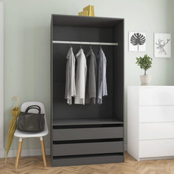 Wardrobe Grey 100x50x200 cm Chipboard