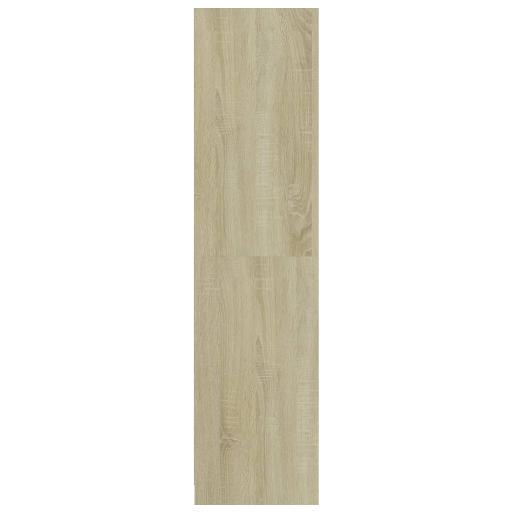 Wardrobe White and Sonoma Oak 100x50x200 cm Chipboard