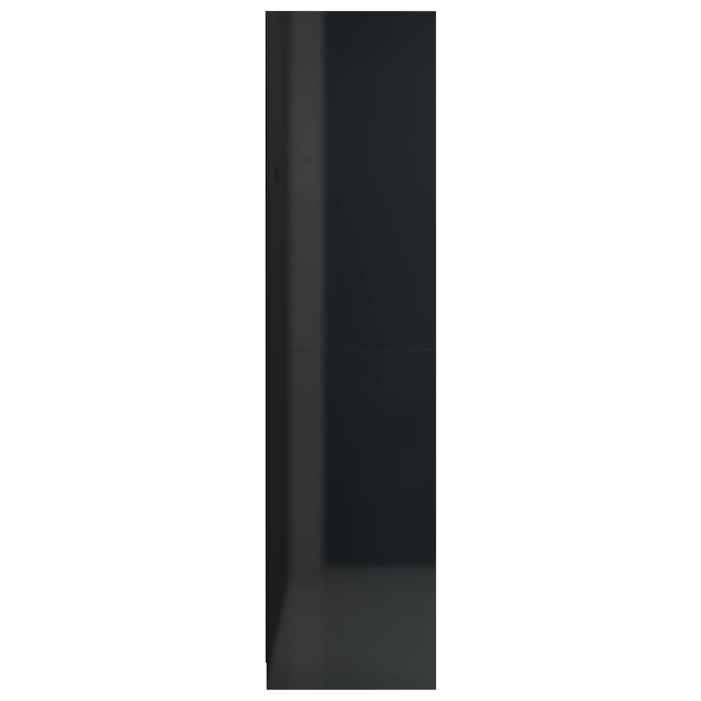 Wardrobe High Gloss Black 100x50x200 cm Chipboard