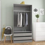 Wardrobe High Gloss Grey - Chipboard