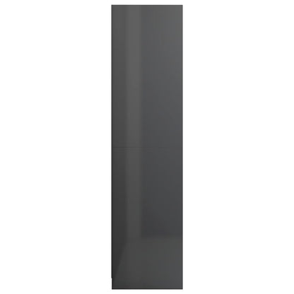 Wardrobe with Drawers High Gloss Grey 50x50x200 cm Chipboard