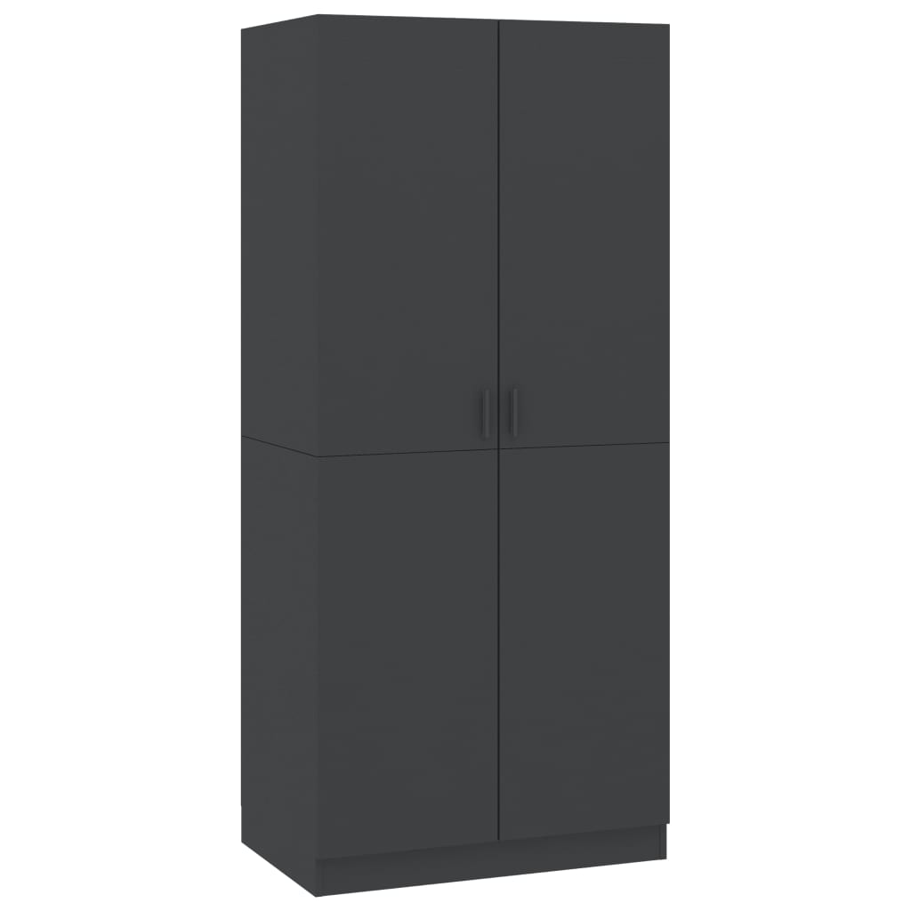 Wardrobe Grey 80x52x180 cm Chipboard