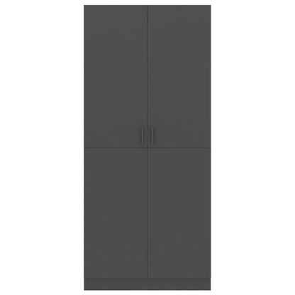 Wardrobe Grey 80x52x180 cm Chipboard