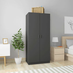 Wardrobe Grey 80x52x180 cm Chipboard