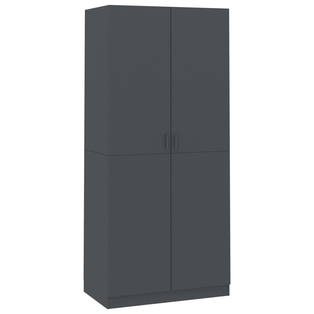 Wardrobe Grey 90x52x200 cm Chipboard