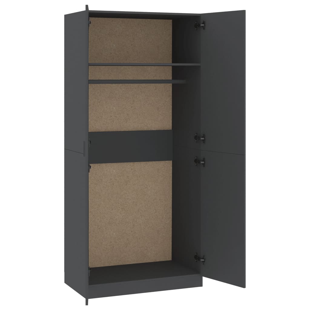 Wardrobe Grey 90x52x200 cm Chipboard