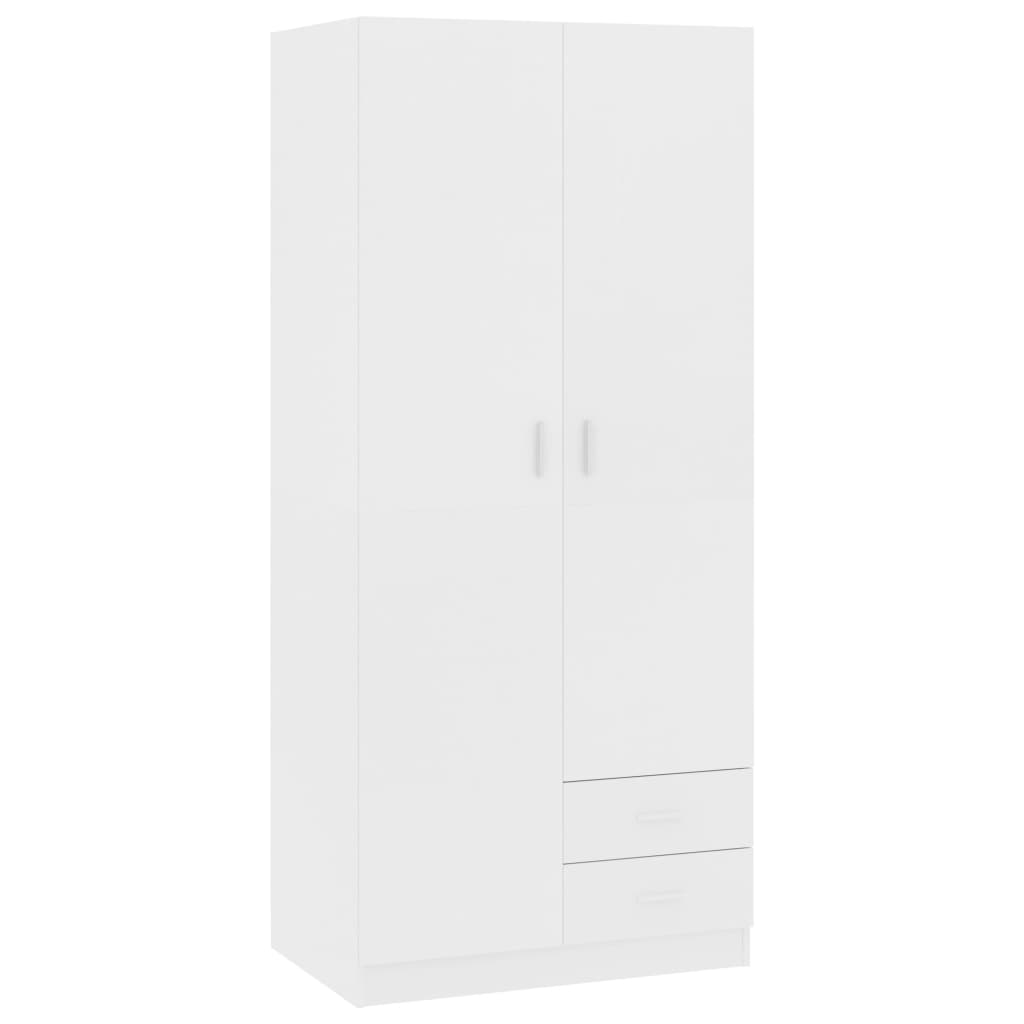 Wardrobe White 80x52x180 cm Chipboard
