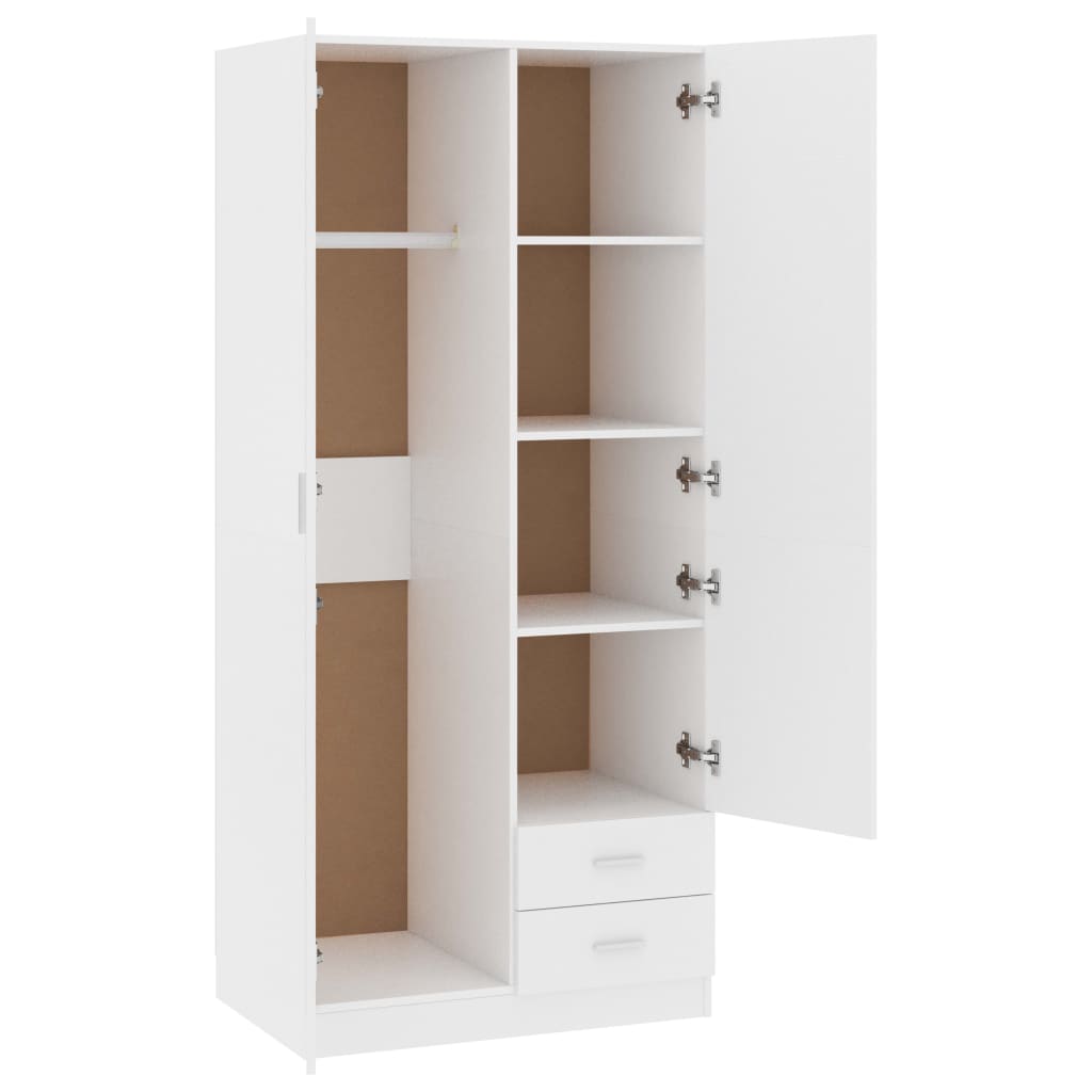 Wardrobe White 80x52x180 cm Chipboard