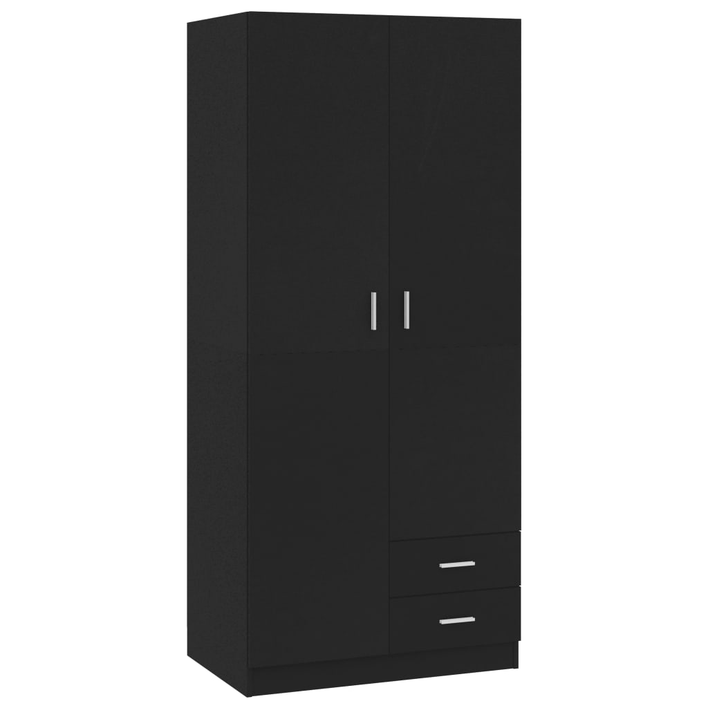 Wardrobe Black 80x52x180 cm Chipboard