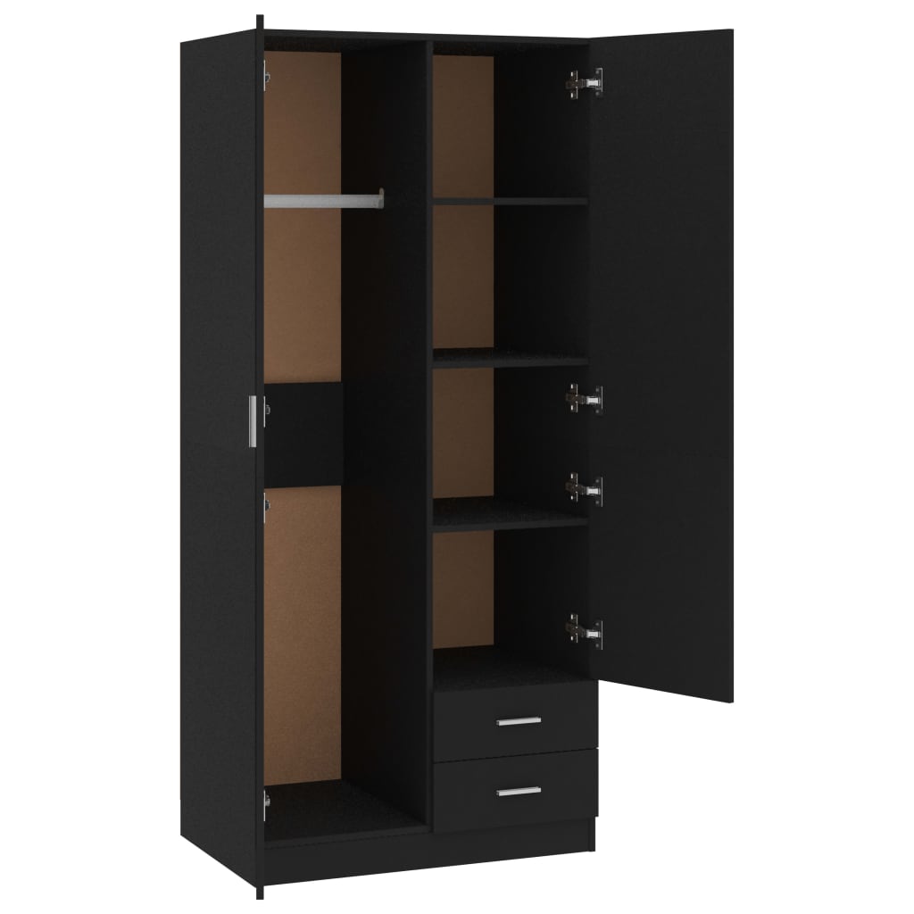 Wardrobe Black 80x52x180 cm Chipboard