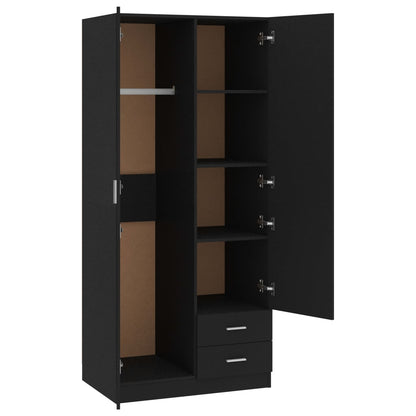 Wardrobe Black 80x52x180 cm Chipboard