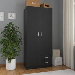 Wardrobe Black 80x52x180 cm Chipboard