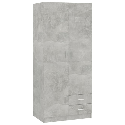 Wardrobe Concrete Grey 80x52x180 cm Chipboard