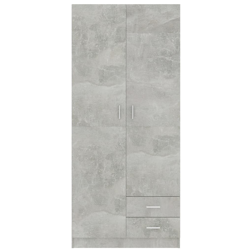 Wardrobe Concrete Grey 80x52x180 cm Chipboard