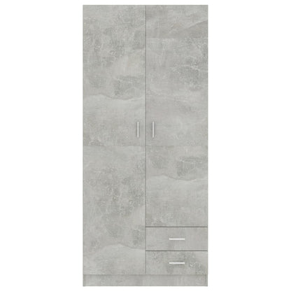 Wardrobe Concrete Grey 80x52x180 cm Chipboard