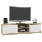 TV Cabinet White and  Oak, Chipboard