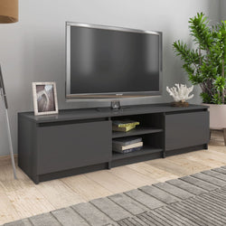 TV Cabinet High Gloss Grey 140x40x35.5 cm Chipboard