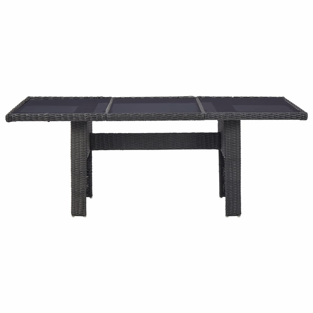 7 Piece Outdoor Dining Set Poly Rattan Black