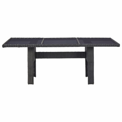 7 Piece Outdoor Dining Set Poly Rattan Black
