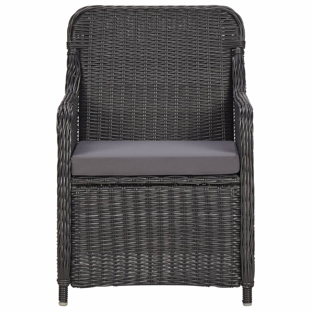 7 Piece Outdoor Dining Set Poly Rattan Black