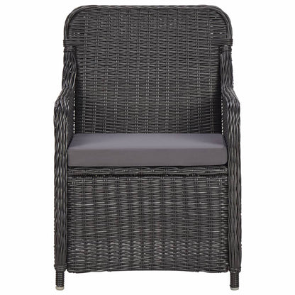 7 Piece Outdoor Dining Set Poly Rattan Black