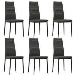 Dining Chairs 6 pcs Grey Faux Leather