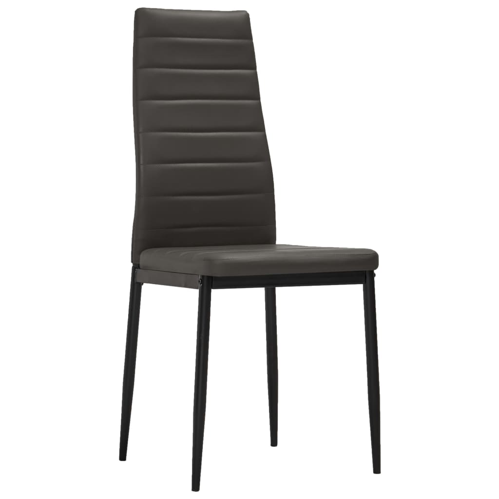 Dining Chairs 6 pcs Grey Faux Leather