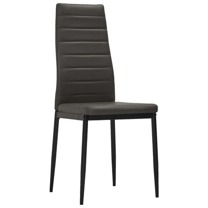 Dining Chairs 6 pcs Grey Faux Leather