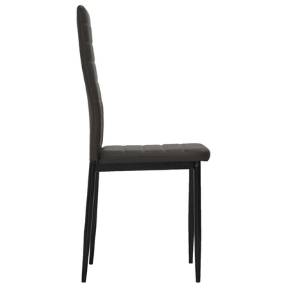 Dining Chairs 6 pcs Grey Faux Leather