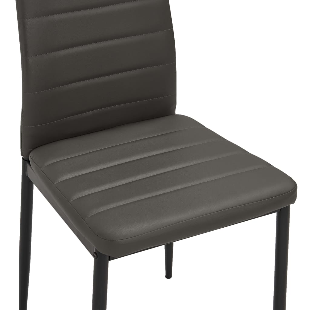 Dining Chairs 6 pcs Grey Faux Leather