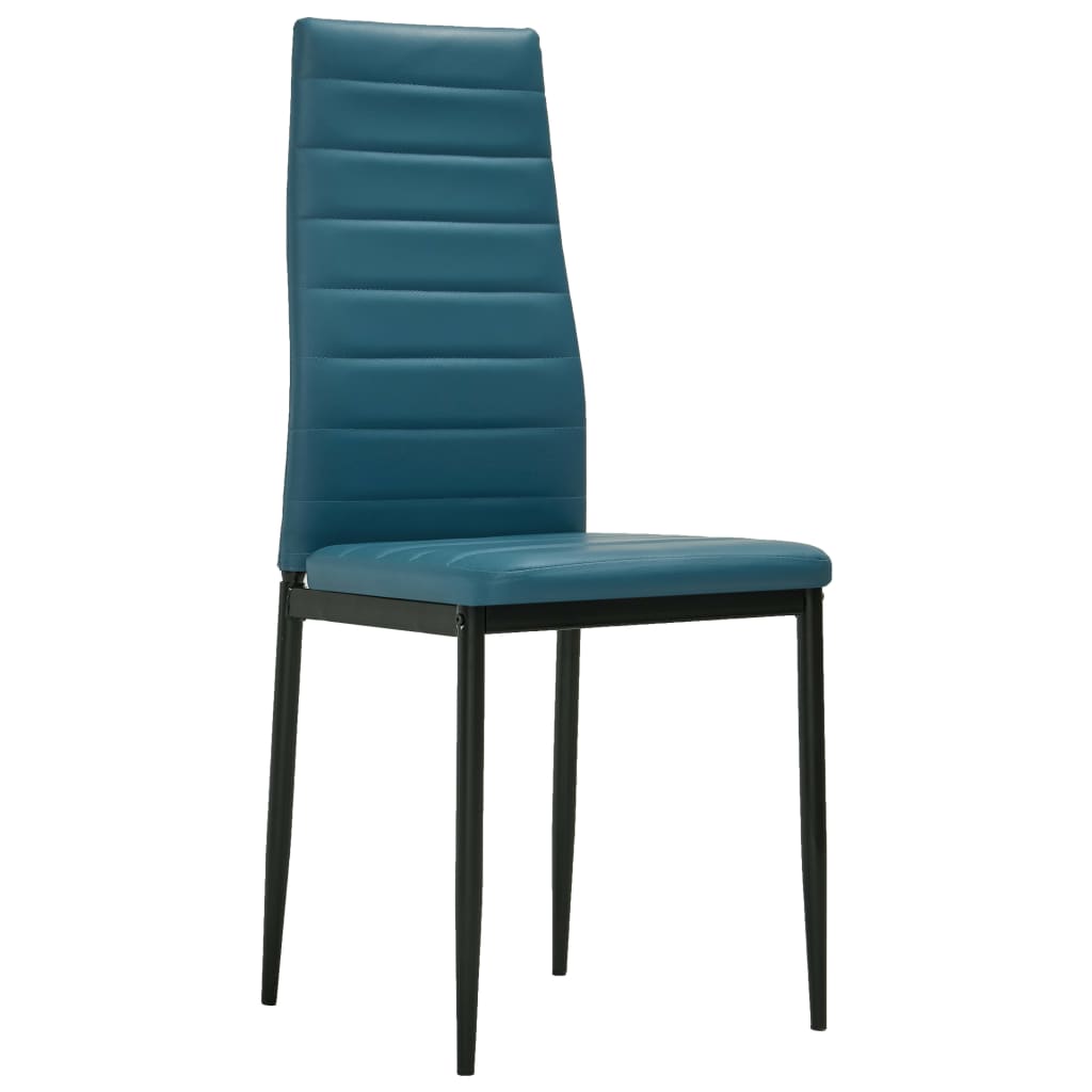 Dining Chairs 6 pcs Sea Blue Faux Leather
