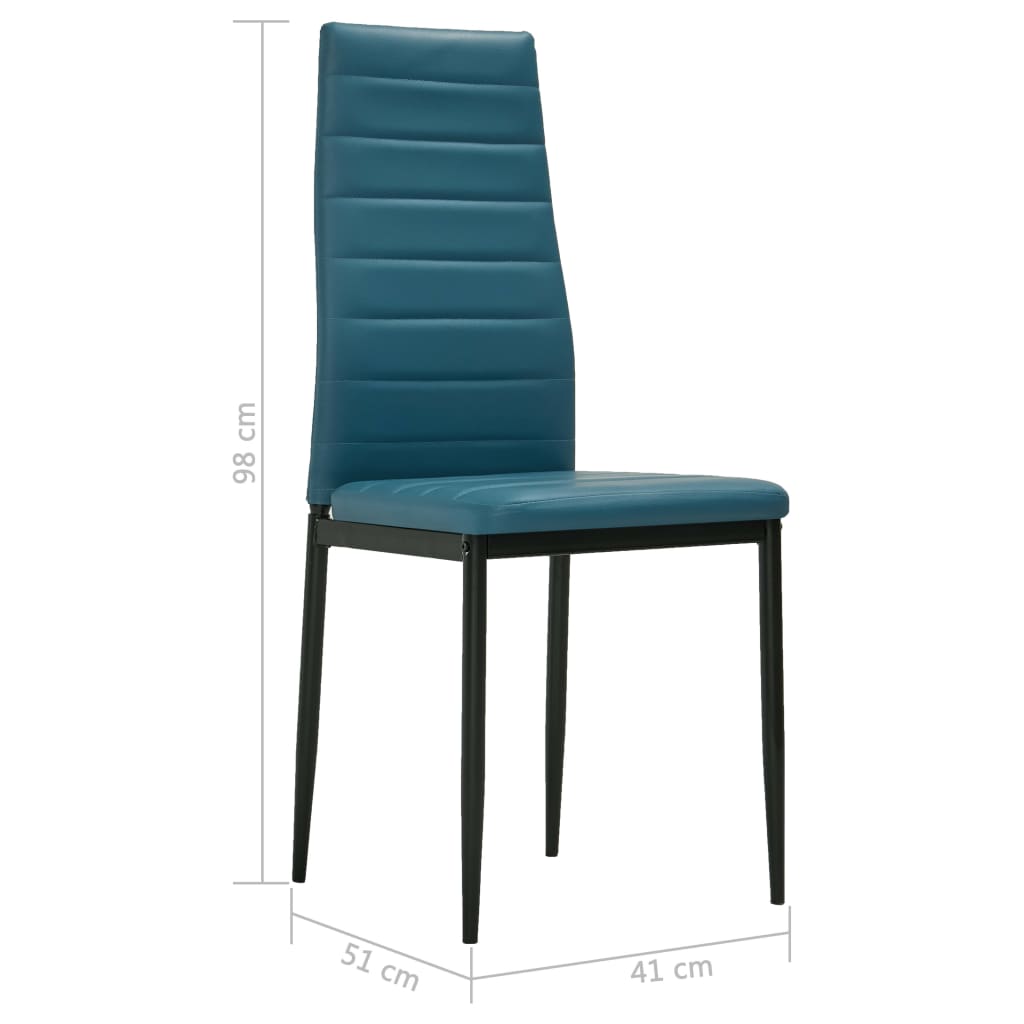Dining Chairs 6 pcs Sea Blue Faux Leather
