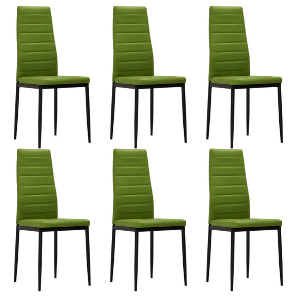  Dining Chairs 6 pcs Lime Green faux Leather