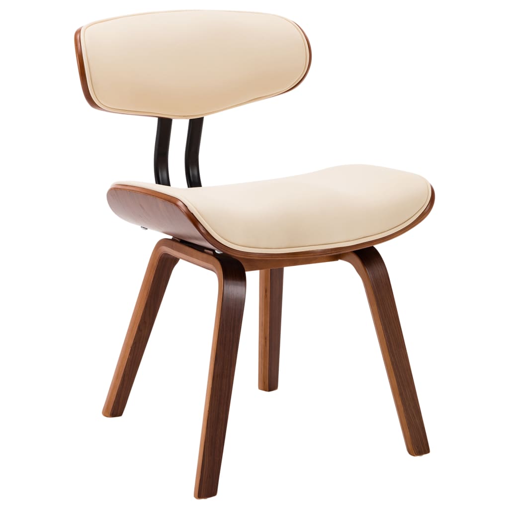 Dining Chairs 4 pcs Cream Bent Wood and Faux Leather