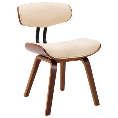 Dining Chairs 4 pcs Cream Bent Wood and Faux Leather