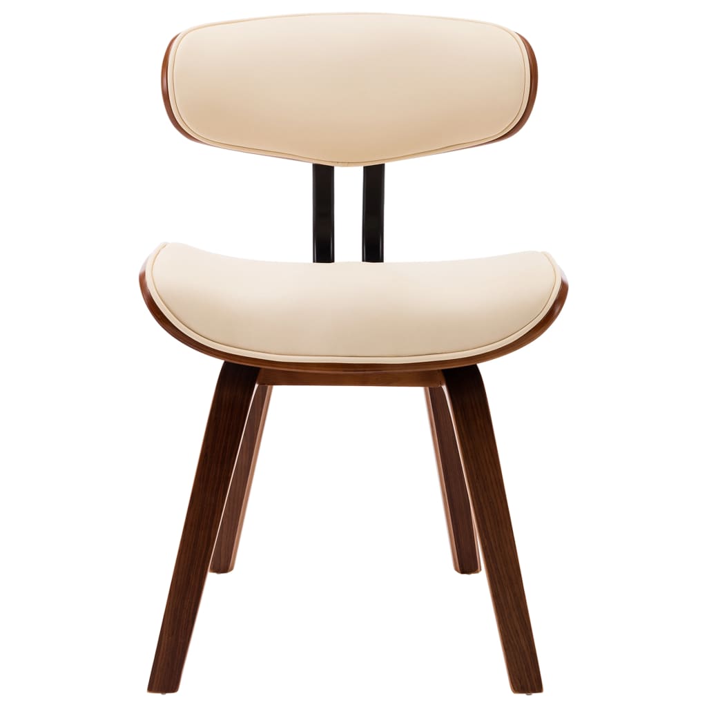 Dining Chairs 4 pcs Cream Bent Wood and Faux Leather