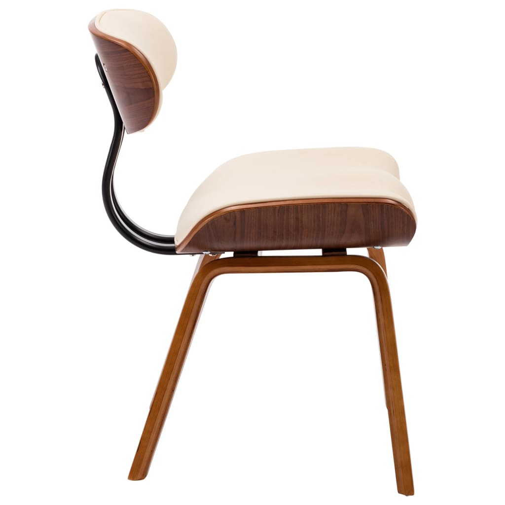 Dining Chairs 4 pcs Cream Bent Wood and Faux Leather