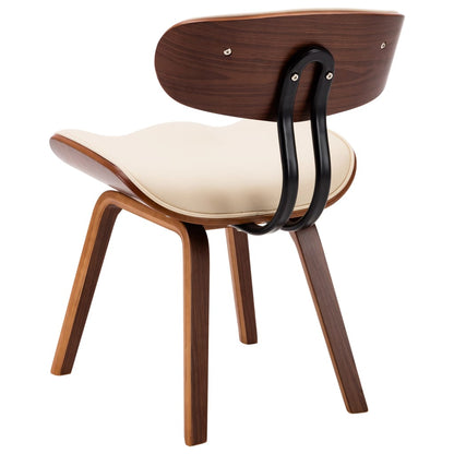 Dining Chairs 4 pcs Cream Bent Wood and Faux Leather