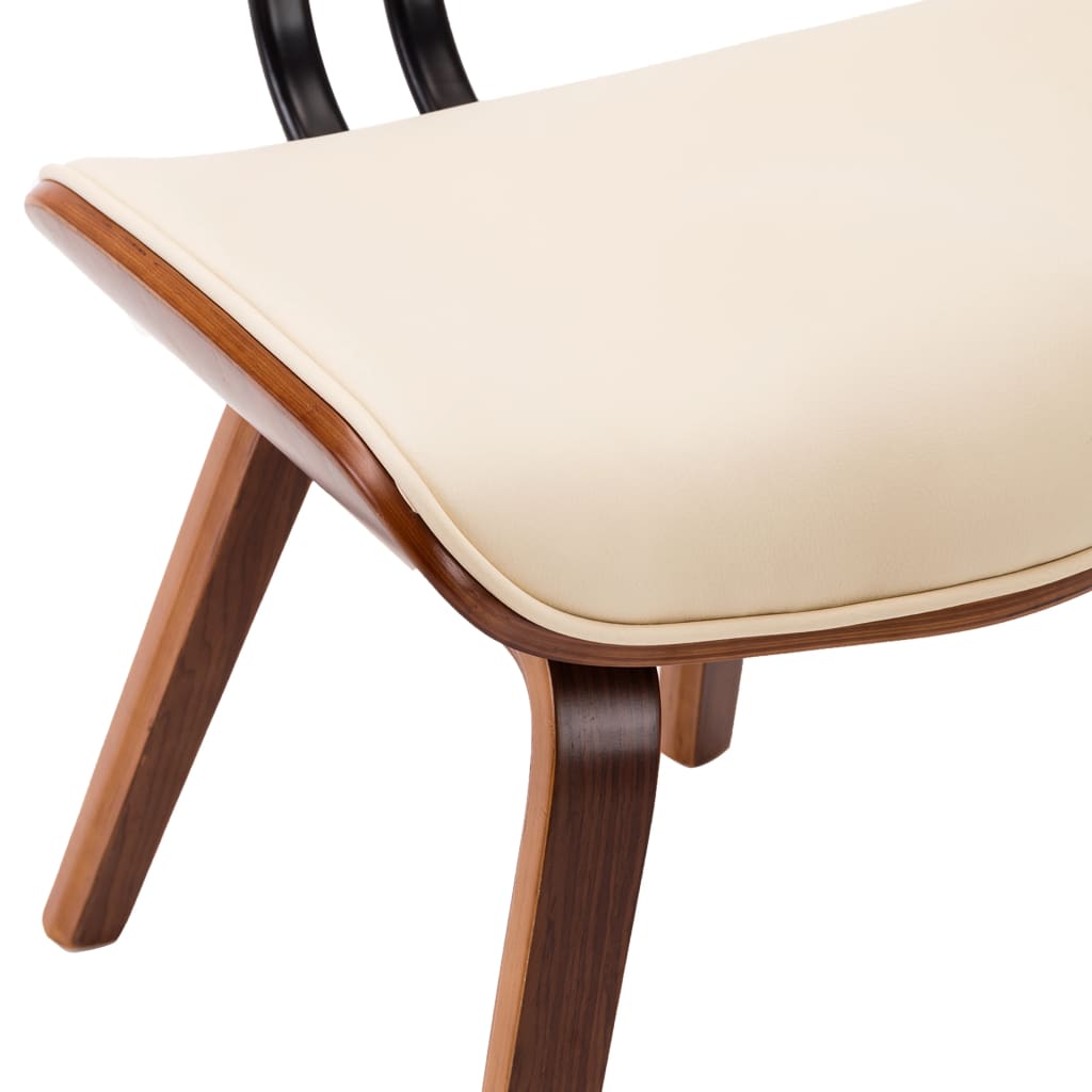 Dining Chairs 4 pcs Cream Bent Wood and Faux Leather