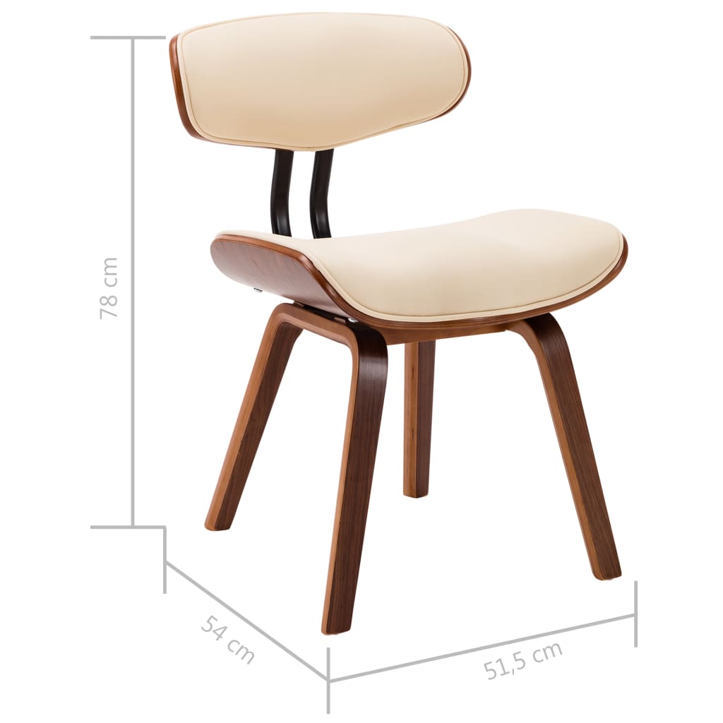Dining Chairs 4 pcs Cream Bent Wood and Faux Leather