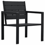 Garden Chairs 2 pcs Black HDPE Wood Look
