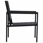 Garden Chairs 2 pcs Black HDPE Wood Look